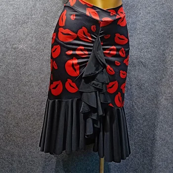 

Latin Skirt Female Leopard Practice Clothing Latin Dance Skirts Women Samba Tango Cha Cha Ladies Stage Perform Dancewear DN3413