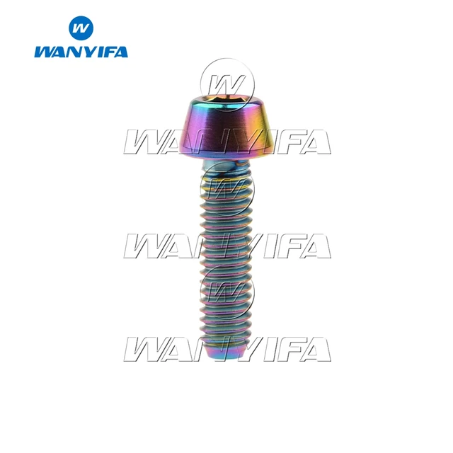 Wanyifa Titanium Ti Bolts M4 x 8 12 15 20mm Allen Key Taper Head Bolt