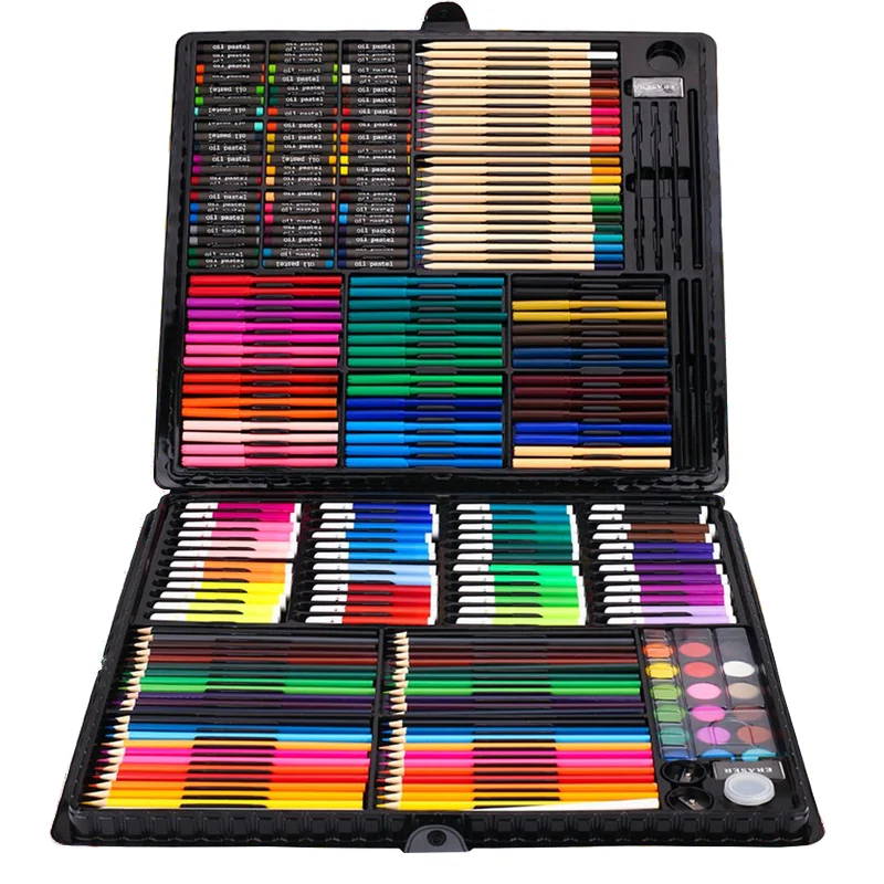Preise 258 Pcs Zeichnung Set Kinder Malerei Kunst Set Kit Kreide Farbige Bleistift Aquarell Schule Kunst Liefert Malen Pinsel Für Zeichnung