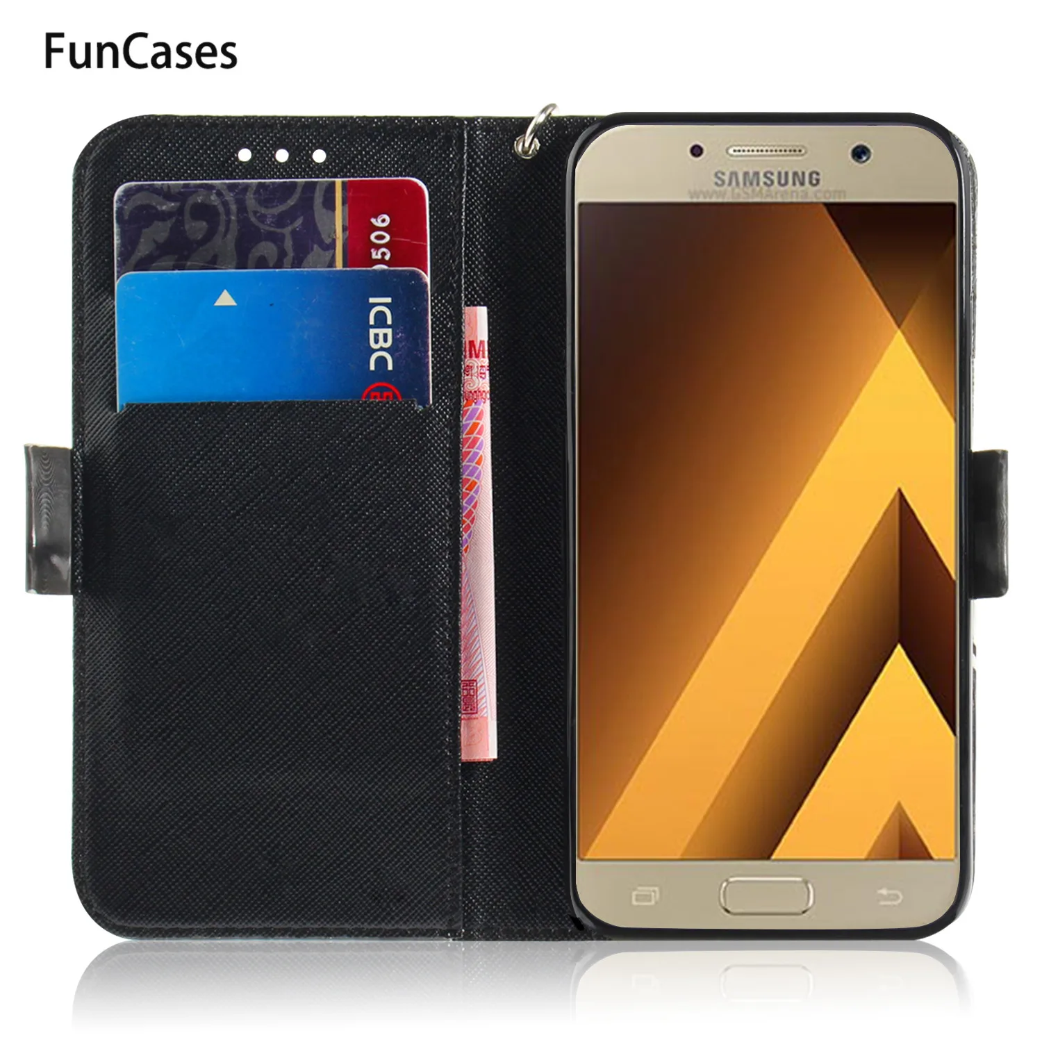 Cat телефонные чехлы для carcaso samsung A3 2017 PU чехол на магнитном замке Сотовая связь Galaxy