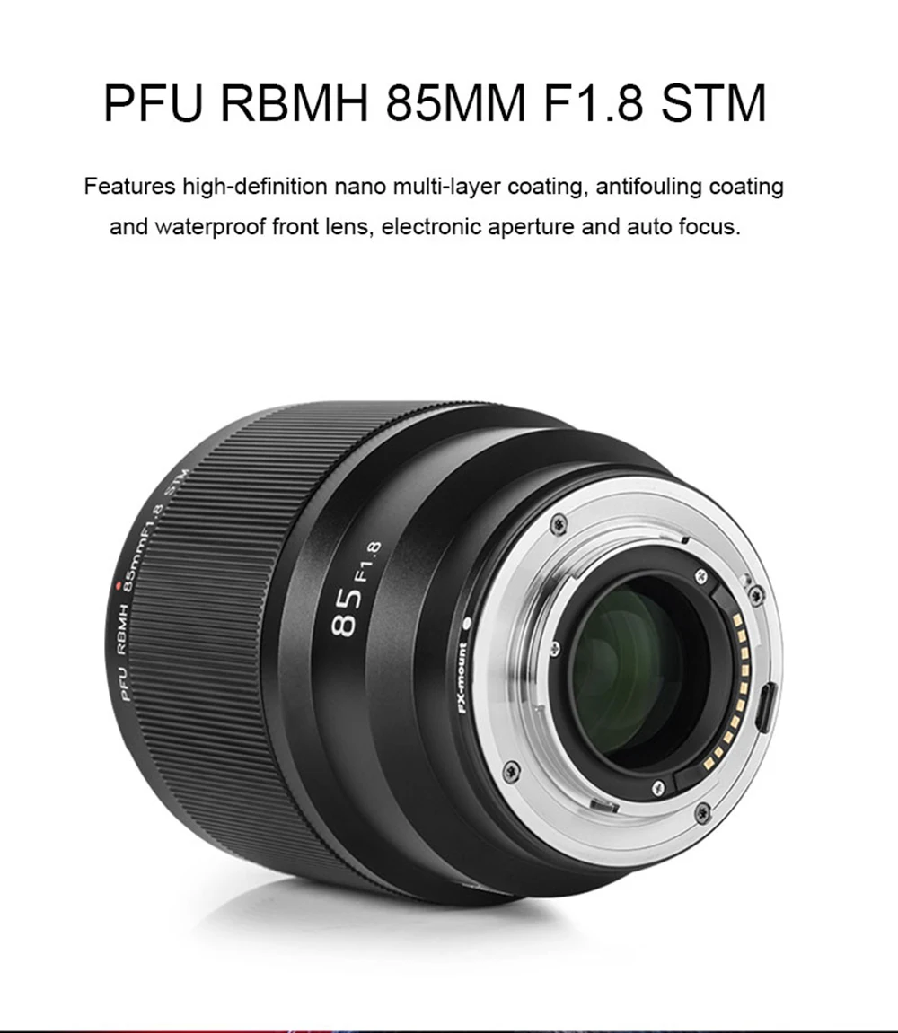 VILTROX PFU RBMH 85 мм F1.8 STM x-крепление AF с автоматической фокусировкой стандартный объектив для портретной съемки Fuji XT3 XT100 X-PRO fx-крепление