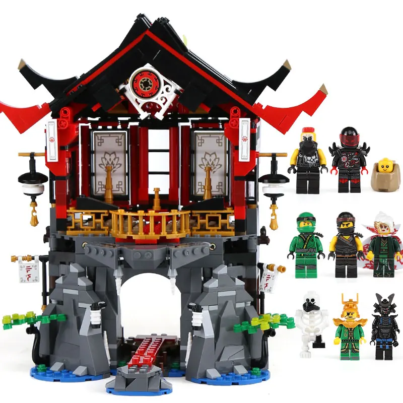 

857pcs Tempel van Opstanding Bouwstenen Ninja Collectio Legoings Ninjagoing Temple Block Set Master Wu Kids Building Brick Toys