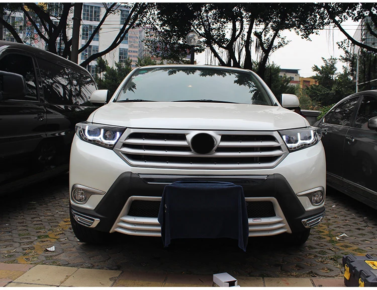 Автомобильный Стайлинг фар для фары Toyota Highlander 2012- светодиодная фара U Angel eyes DRL H7 hid Bi-Xenon объектив ближнего света