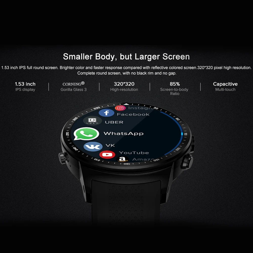Смарт-часы Zeblaze THOR PRO 3G Android, 1 Гб+ 16 ГБ, gps, сенсорный экран, Wi-Fi, Bluetooth, умные мужские часы, монитор сердечного ритма, часы