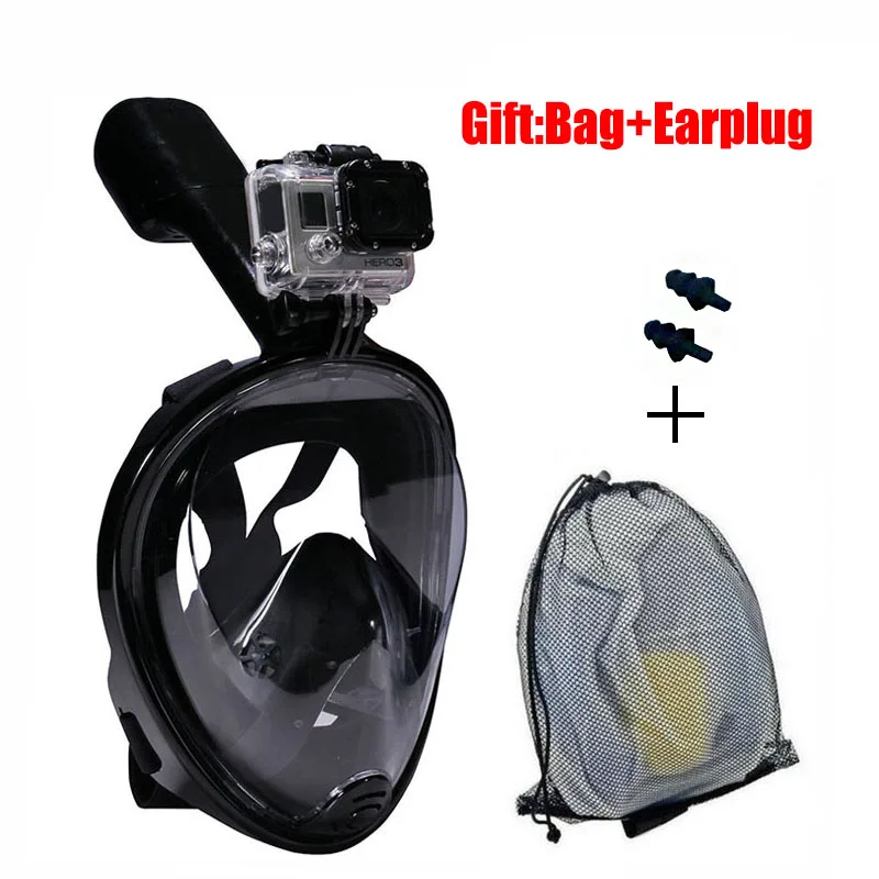 Gopro Diving Mask Full Face Spearfishing Mask Snorkel Scuba For Swimming Silicone Plastic Glasses ChildrenAdult Training Mask