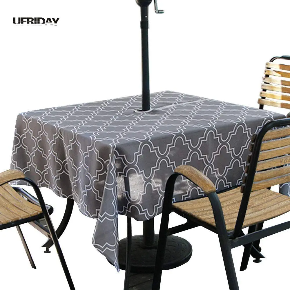 Ufriday Square Outdoor Table Cloth With Zipper Umbrella Hole