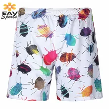 Новинка, мужские шорты, пляжные шорты для серфинга, летние спортивные пляжные шорты для плавания, креативные быстросохнущие пляжные шорты с 3D принтом насекомых