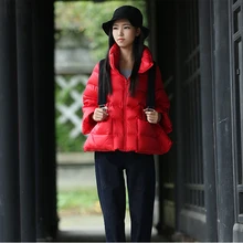 Новинка, Зимний короткий женский пуховик, свободный, большой размер, однотонный, качественный, белый утиный пух