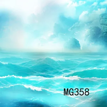 

LB Sea Waves With Fog Rocks Kid Polyester & Vinyl Background Photography for Photo Studio Props Customized Backdrop Photographic
