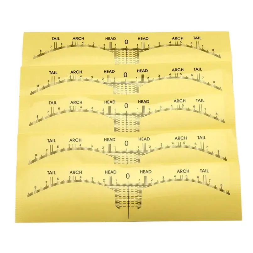 10 шт. линейка для бровей одноразового использования, для микроблейдинга точную линейку наклейки для нанесения татуировок Перманентный макияж tebori бровей инструменты для моделирования# Y