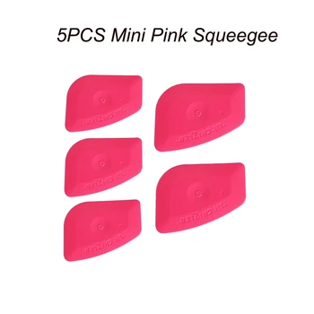 

EHDIS 5pcs Lil' Chizler Pink Squeegee Vinyl Film Wrap Tool Car Tinting Tool Car Sticker Window Cleaning Hand Tool Washer Scraper