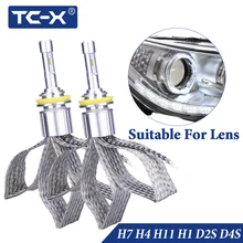 TC-X HB4 H7 H11 светодио дный свет лампы H1 H3 фар для автомобиля 12 В 9005 9006 D2S D4S диод лампы с Luxeon зэс чип лампы авто товары