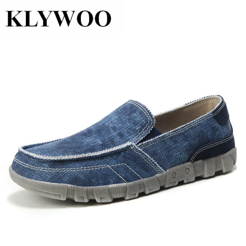 Goede KLYWOO Plus Size 39 48 Canvas Heren Schoenen Denim Merk Mens Casual Schoenen Mode Sneakers Ademende Instappers voor Mannen mannelijke Schoeisel