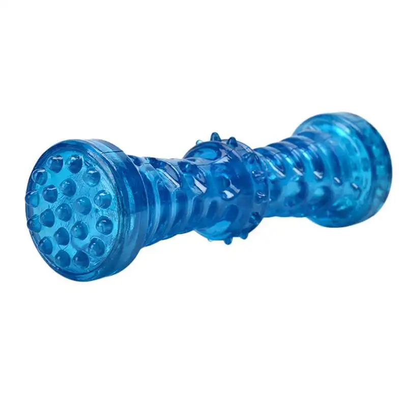 Для животных, из ТЭП игрушка сильный укус-упорная резиновая собачья Кость Собака зубы игрушка для очистки тренировка жевания игрушки для домашних питомцев подходит для щенков - Цвет: Blue M