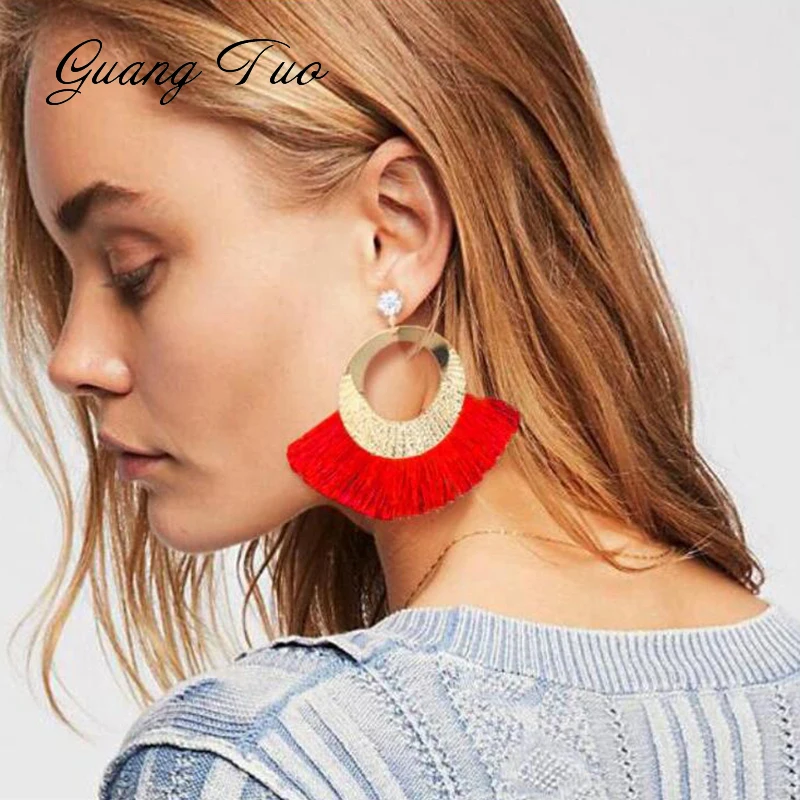 

ES2146 Temperament Crystal Tassel Earrings European Fashion Fan-shaped Earrings For Women Female Jewelry Party Banque Accessory