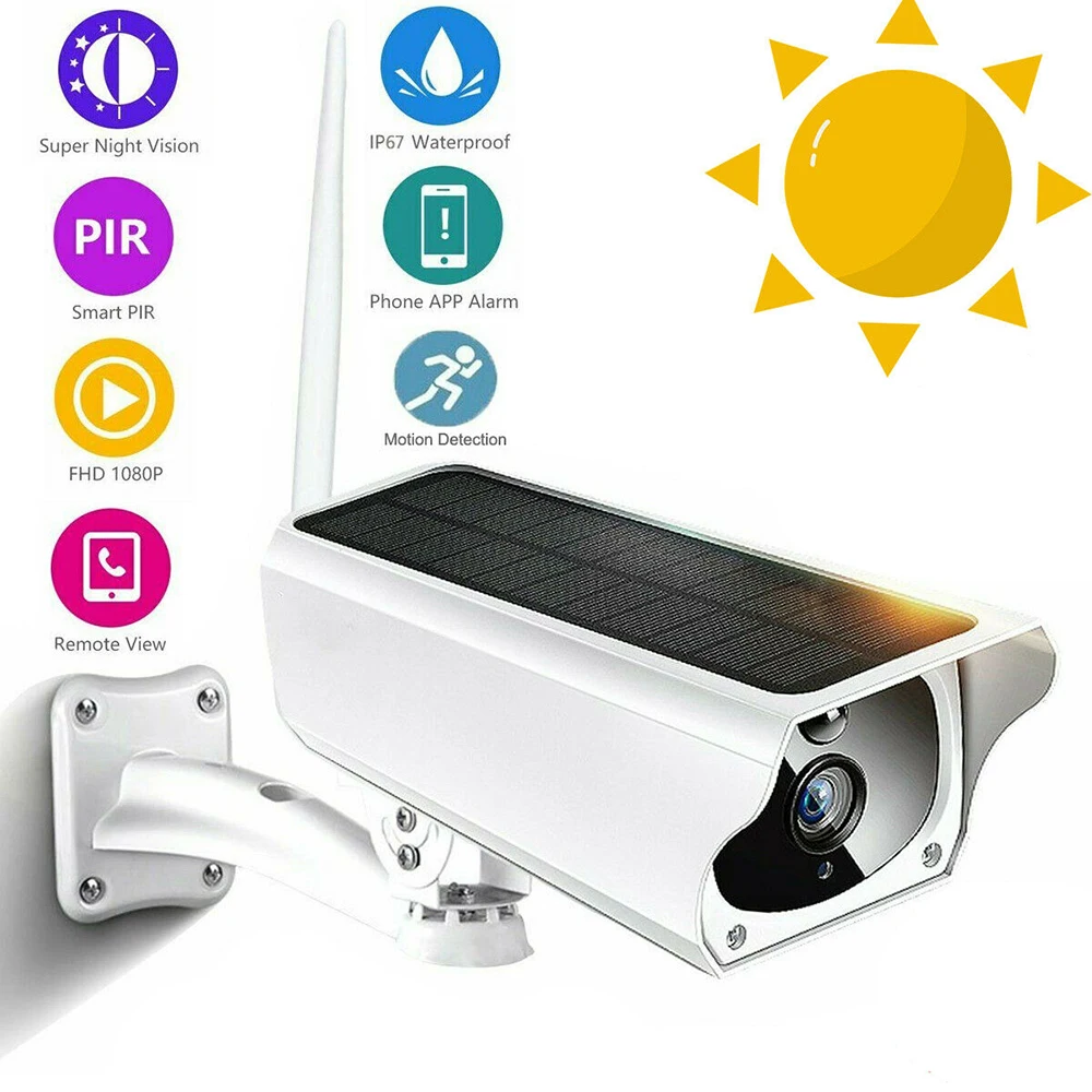 

1080P Solar IP Camera 2MP Wireless Wi-fi Security Surveillance Waterproof Outdoor Camera IR Night Vision Solar Power HD Cam