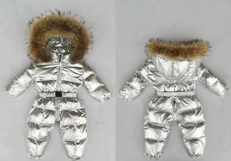 -30 degrees Russian Winter Boys Girls 1-3Y Winter Overalls Baby Rompers Duck Down Jumpsuit Real Fur Collar Children Outerwear (16)