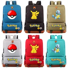 Мультфильм Аниме Сквиртл Пикачу чармандер мальчик девочка школьная сумка для женщин рюкзак подростков школьные сумки холст для мужчин студенческий рюкзак