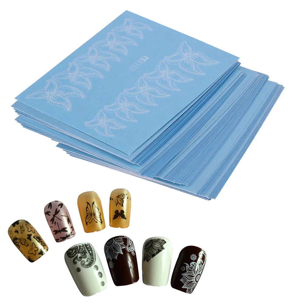 48 sheets Flowers Lace Nail Sticker Nail Art Water Transfer Decals