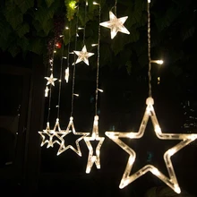 10 шт./лот 2 м 138 светодиодный 12 звездный занавес свет Рождественские Праздничные огни для вечерние свадебные бар Новогоднее украшение