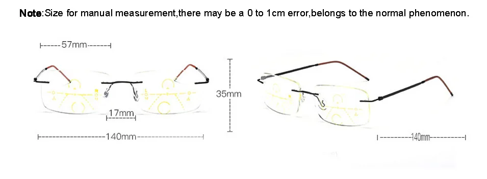 Многофокальные очки прогрессивные очки без оправы для чтения мужские и женские переходные Матричные линзы высокое качество материал сплав рамка