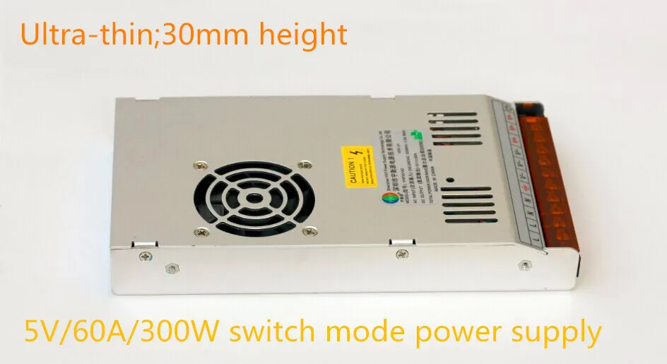Alimentation électrique Ultra-mince (30mm), 5V/60A/300W, mode de commutation