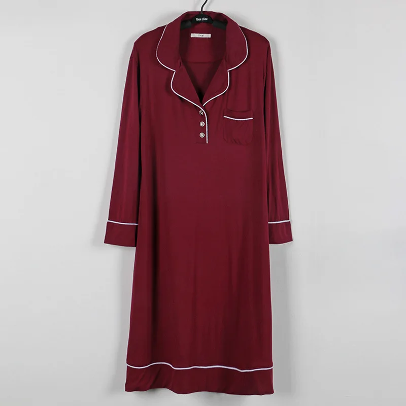 long sleeve modal cotton sleepdress (6)
