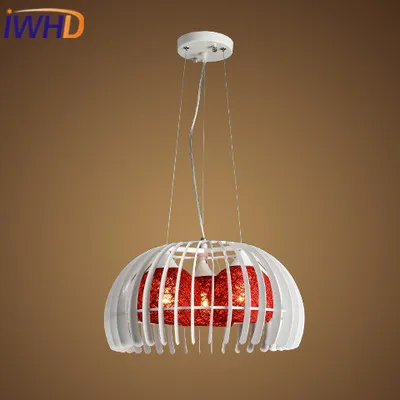 

IWHD Nordic StyIe ron Led Hanging Lamp Modern Fashion Color Ball Pendant Light Fixtures Home Lighting Luminaire Suspendu