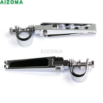 

Motorcycle U-clamp Foot Pegs Rests 1"-1-1/4" Highway Engine Crash Bar For Honda Suzuki Harley Street Bike Universal Footpeg