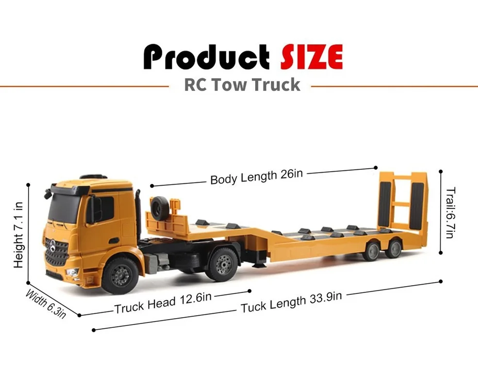 RC Tow Truck Remote Control Trailer for Children 90CM Big RC Tow Truck Remote Control Trailer 4WD RC Truck Toys