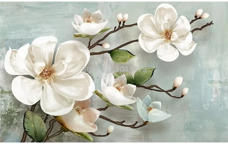 Papel de parede 3d, estéreo, flor da