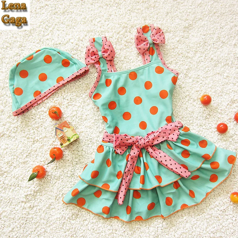 

Lena Gaga Children Girls Cute Swimsuits For Teens Swimsuit Skirt Rosette Elastic Braces Skirted Swim Wear Bathing Suit Swimwear
