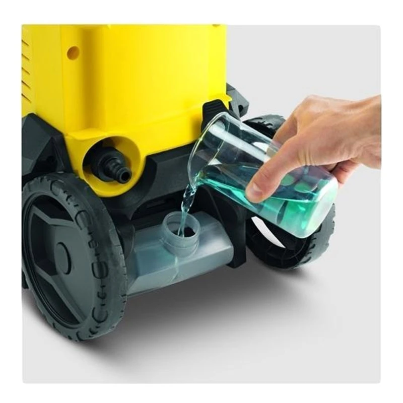 Мойка высокого давления KARCHER K 3(Колеса для транспортировки, ручка для переноски, держатели принадлежностей, встроенный резервуар для чистящего средства, ухо для намотки провода, система Quick Connect, интегрирова