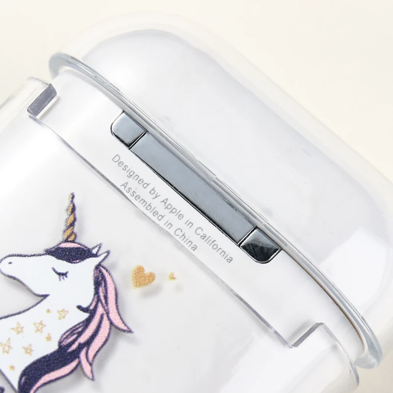 Чехол для Airpods милый жесткий пластиковый прозрачный чехол с рисунком DIY защитный