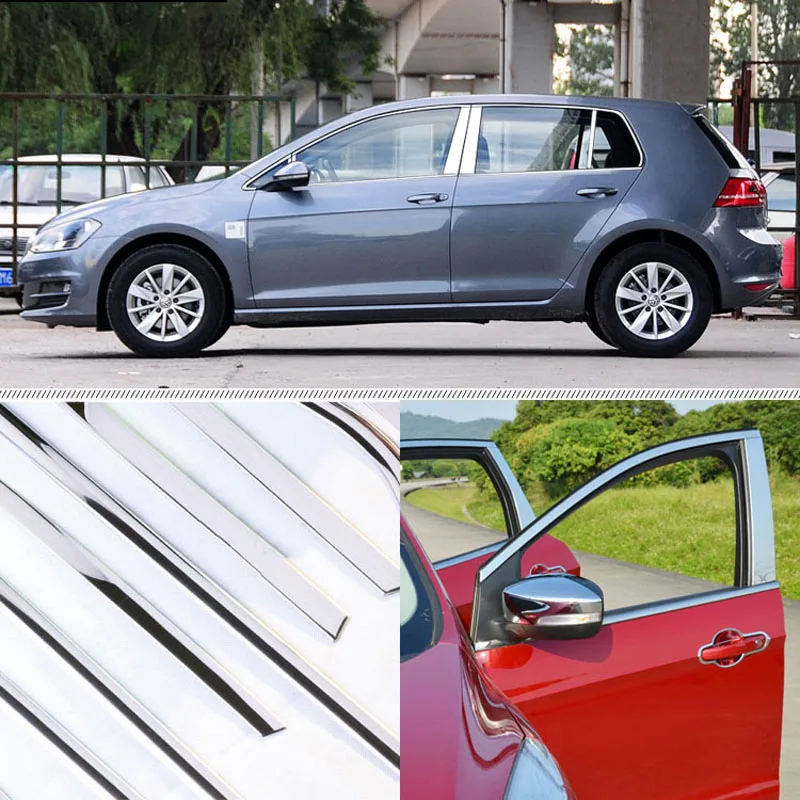 

A Set Window Pillars Window Sill Molding Trim Exactly Fitted For VW Golf 7