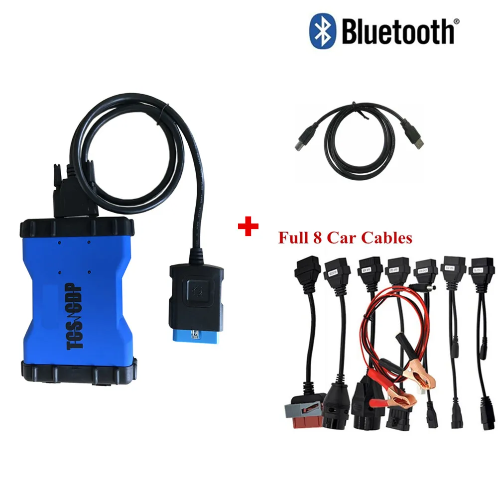 

Blue New Vci 2015.R3 VD TCS CDP PRO PLUS With Bluetooch OBD OBD2 Diagnostic Tool Scan For Car And Truck+8PCS Full Car Cables