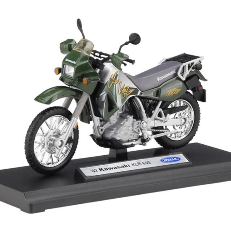 1:18 Масштаб сплав Kawasaki KLR 650 мотоцикл, отлитый под давлением гоночные велосипеды уличная мотоциклетная игрушка для детей Коллекция игрушек дисплей