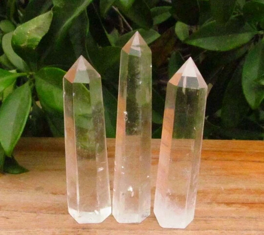 

A 3PCS AAA NATURAL TRANSPARENT CLEAR QUARTZ CRYSTAL POINT Healing (0601)