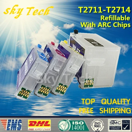 

T27 series Empty Refillable Ink cartridge T2711 - T2714 suit for Epson 3620DWF 3640DTWF 7110DTW 7610DWF 7620DTWF ,With ARC Chips