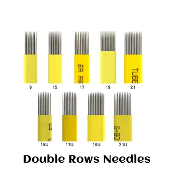 

Microblading Needles 0.25mm Double Row Tattoo Needles Flat&U-shape Shading Needles Permanent Makeup Eyebrow Tattoo Needles Blade