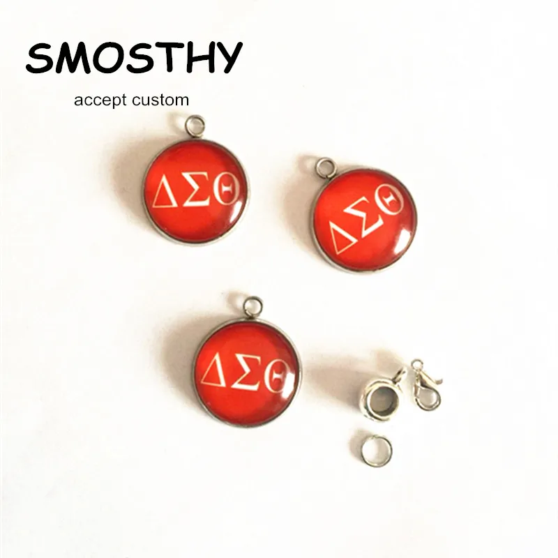 

Never fade delta sigma theta 18mm steel glass charm OPC104 DIY DST sorority hand-making circular jewelry accessory 10pcs/lot