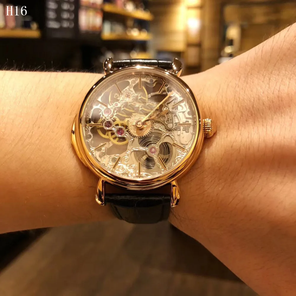 

Automatical Mechanical Watches Men Luxury Brand Wrist Watch Male Clock Leather Wristwatch Men Skeleton Casual Business Watch