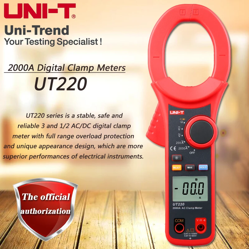 Цифровой токоизмеритель-зажим UNI-T UT220 AC 2000A амперметр с ЖК-дисплеем | Инструменты