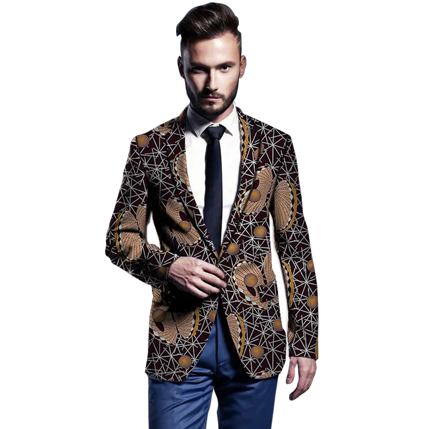 African clothes men's blazers Ankara pattern print slim fit jacket male blazers business style men coat wedding suits African clothes men's blazers Ankara pattern print slim fit jacket male blazers business style men coat wedding suits
