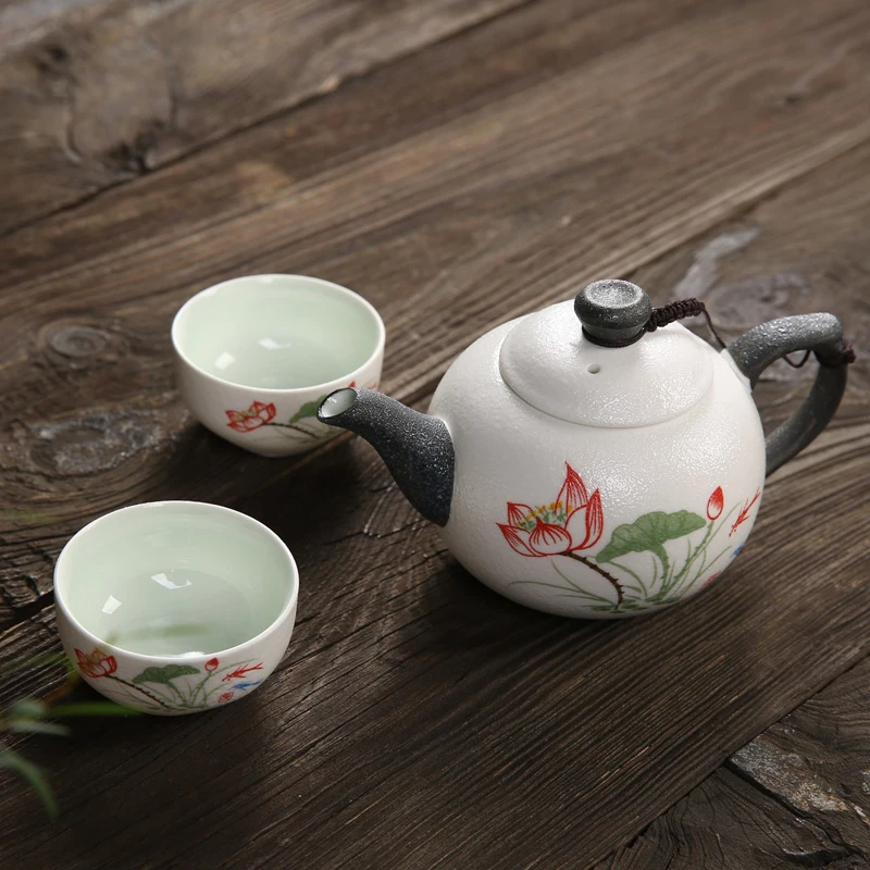 Hot sales Ceramic Tea set, Includes 1 pot 2 cups, Chinese