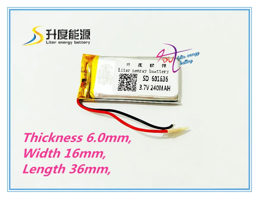 

best battery brand 3.7V tablet battery Battery 601636 061636 240mah MP3 MP4 MP5