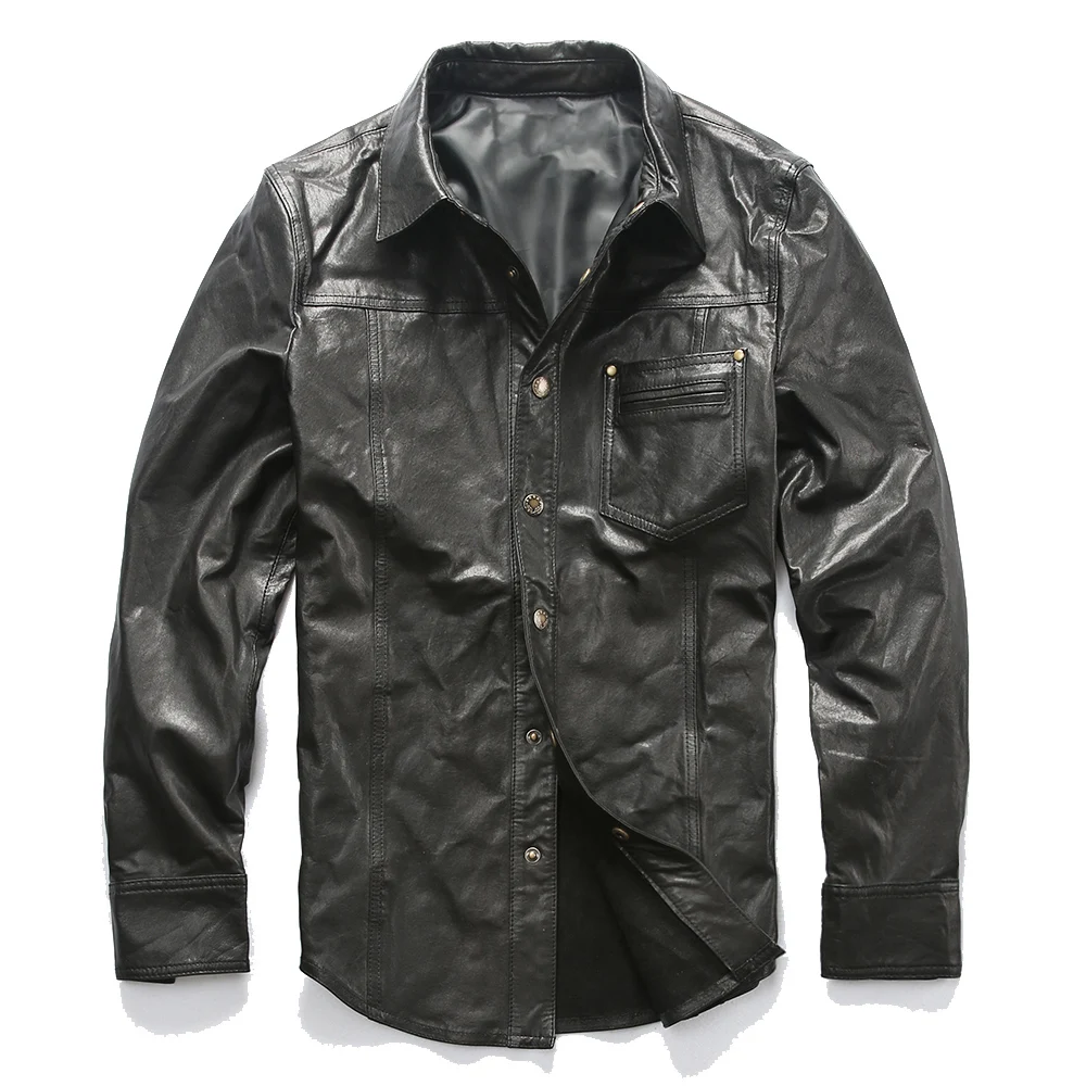

Read Description! Asian size men's suede leather outwear mens goat leather jacket