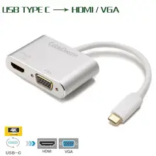 USB C Cable Type-c to HDMI VGA 4K Converter for Apple Macbook XiaoMi Notebook HuaWei MateBook USB C Adapter