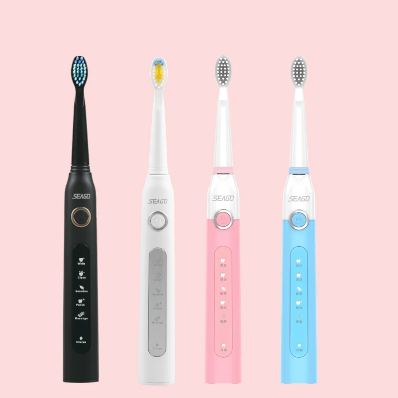 

Electric Toothbrush for adults with 5 Replacement Heads Sonic Rechargeable teeth brushes Smart Timer Waterproof