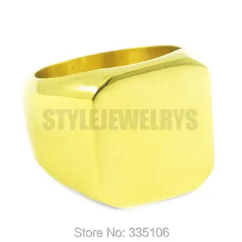 

Free shipping! Smooth Surface Masonic Ring Stainless Steel Jewelry Gold Freemasonry Motor Biker Mens Ring SWR0079G